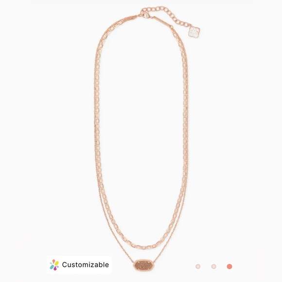 Elisa Rose Gold Multi Strand Drusy Necklace - Picture 3 of 13